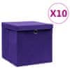Škatle s pokrovi 10 kosov 28x28x28 cm vijolične