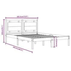 Vidaxl Posteljni okvir iz trdnega lesa 180x200 cm 6FT