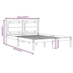 Vidaxl Posteljni okvir iz trdnega lesa 120x190 cm 4FT