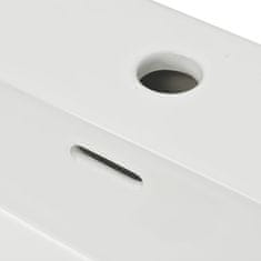 Vidaxl Umivalnik z Odprtino za Pipo Bela Keramika 51,5x38,5x15 cm