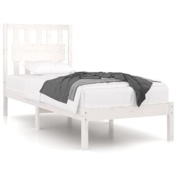 Vidaxl Posteljni okvir bel iz borovine 90x200 cm