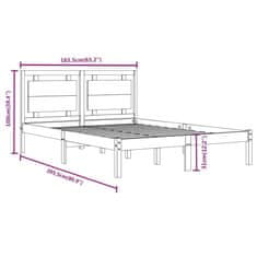 Vidaxl Posteljni okvir iz trdnega lesa 160x200 cm