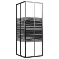 Greatstore Črtasta tuš kabina ESG 80x80x180 cm črna