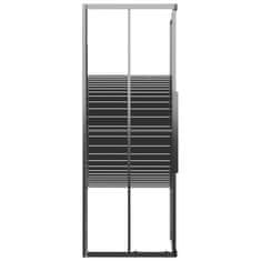 Vidaxl Črtasta tuš kabina ESG 80x80x180 cm črna