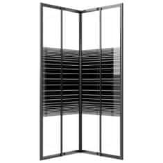 Vidaxl Črtasta tuš kabina ESG 80x80x180 cm črna