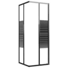 Greatstore Črtasta tuš kabina ESG 80x80x180 cm črna