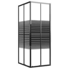 Vidaxl Črtasta tuš kabina ESG 80x70x180 cm črna