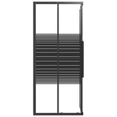 Vidaxl Črtasta tuš kabina ESG 80x70x180 cm črna