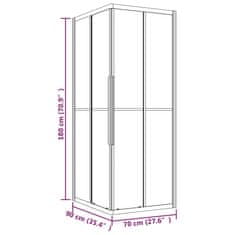 Greatstore Tuš kabina mlečno steklo ESG 90x70x180 cm