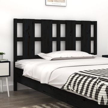 Vidaxl vidaXL Vzglavje postelje črno 145,5x4x100 cm masivni borov les