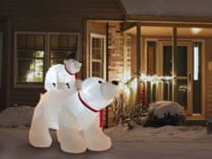 Beliani Božični napihljivi polarni medved z LED lučko 160 cm bele barve KULTALA