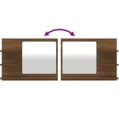 Vidaxl Kopalniško ogledalo rjavi hrast 60x10,5x45 cm konstruiran les