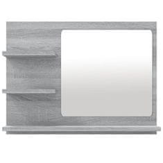 Vidaxl Kopalniško ogledalo sivo sonoma 60x10,5x45 cm konstruiran les