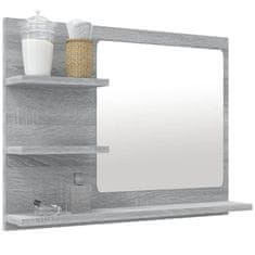 Vidaxl Kopalniško ogledalo sivo sonoma 60x10,5x45 cm konstruiran les