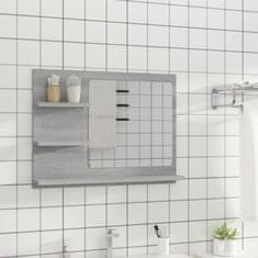 Vidaxl Kopalniško ogledalo sivo sonoma 60x10,5x45 cm konstruiran les