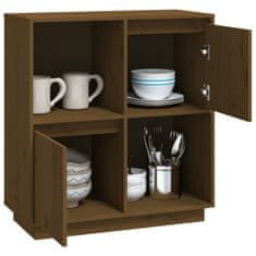 Vidaxl Komoda medeno rjava 74x35x80 cm trdna borovina
