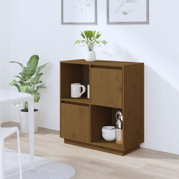 Vidaxl vidaXL Omarica medeno rjava 74x35x80 cm masivni borov les