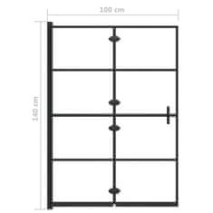 Greatstore Zložljiva tuš kabina ESG 100x140 cm črna