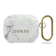Guess GUACAPTPUMAWH Ovitek za AirPods Pro biały/white Marble Collection