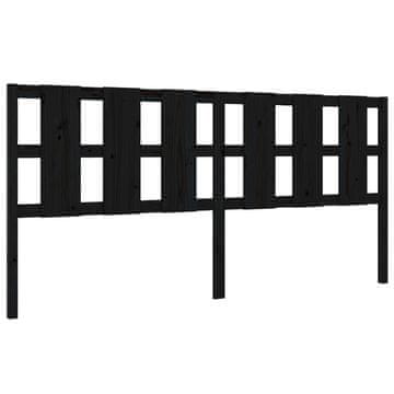 Vidaxl Posteljno vzglavje črno 205,5x4x100 cm trdna borovina