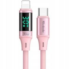 Mcdodo MCDODO USB-C LIGHTNING 36W 1M ZASLONSKI KABEL ZA IPHONE 13 14 ROZA