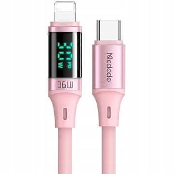 Mcdodo MCDODO USB-C LIGHTNING 36W 1M ZASLONSKI KABEL ZA IPHONE 13 14 ROZA