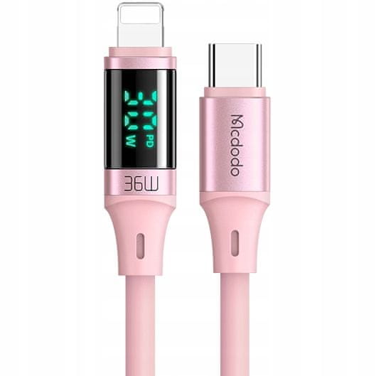 Mcdodo MCDODO USB-C LIGHTNING 36W 1M ZASLONSKI KABEL ZA IPHONE 13 14 ROZA