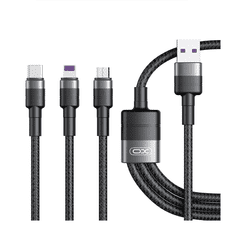 XO Kabel NB191 3v1 Lightning + USB-C + microUSB 1,2 m 40W