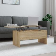 Vidaxl Klubska mizica sonoma hrast 102x50,5x46,5 cm konstruiran les