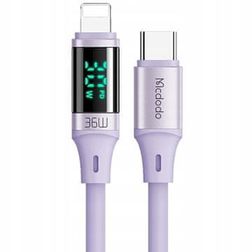 Mcdodo MCDODO USB-C LIGHTNING 36W 2M ZASLONSKI KABEL ZA IPHONE 14 VIJOLIČNA