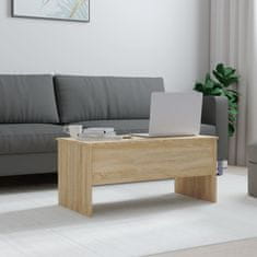 Vidaxl Klubska mizica sonoma hrast 102x50,5x46,5 cm konstruiran les