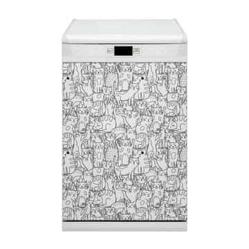 tulup.si Nalepka na pomivalni stroj Doodle -style mačke