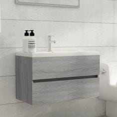 Vidaxl Omarica za umivalnik siva sonoma 80x38,5x45 cm konstruiran les
