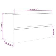 Vidaxl Omarica za umivalnik siva sonoma 80x38,5x45 cm konstruiran les
