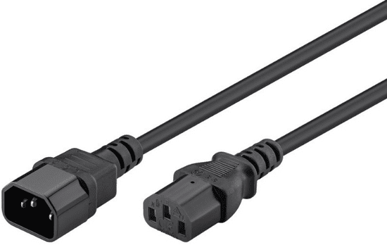 Goobay podaljšek za napajalni kabel, 1,5 m, C14/ C13 , črn (68602)