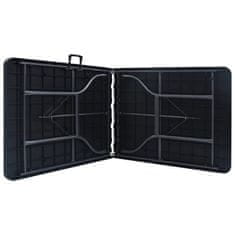 Vidaxl Zložljiva vrtna miza 180x75x72 cm HDPE imitacija ratana