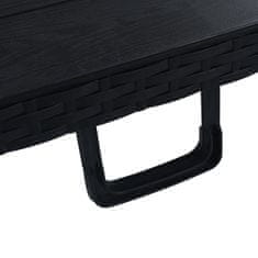 Vidaxl Zložljiva vrtna miza 180x75x72 cm HDPE imitacija ratana