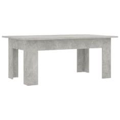 Greatstore Klubska mizica betonsko siva 100x60x42 cm iverna plošča