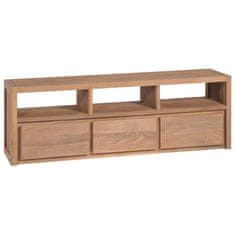 Vidaxl TV omarica trdna tikovina z naravnim finišem 120x30x40 cm