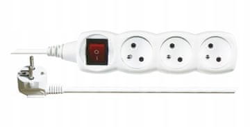 shumee Podaljšek z ozemljitvijo in stikalom, 3 vtičnice, 5 m