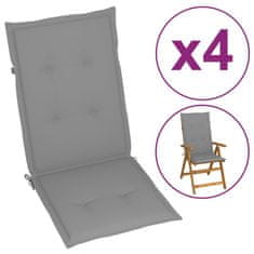 Vidaxl Blazine za vrtne stole 4 kosi sive 120x50x3 cm blago