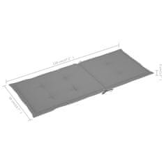 Vidaxl Blazine za vrtne stole 4 kosi sive 120x50x3 cm blago