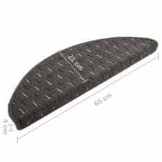 Vidaxl Preproge za stopnice 15 kosov antracitne 65x25 cm