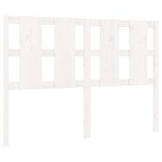 Vidaxl Posteljno vzglavje belo 125,5x4x100 cm trdna borovina