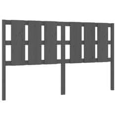 Vidaxl Posteljno vzglavje sivo 185,5x4x100 cm trdna borovina