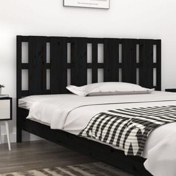 Vidaxl vidaXL Vzglavje postelje črno 185,5x4x100 cm masivni borov les