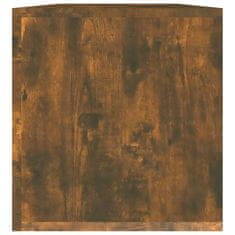 Vidaxl Škatla za shranjevanje plošč dim. hrast 71x34x36cm konst. les