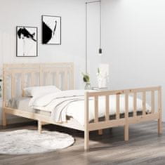 Vidaxl Posteljni okvir iz trdnega lesa 140x190 cm