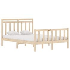 Vidaxl Posteljni okvir iz trdnega lesa 140x190 cm