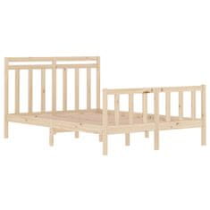 Vidaxl Posteljni okvir iz trdnega lesa 140x190 cm